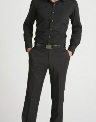 Mens Plain Flat Front Pant