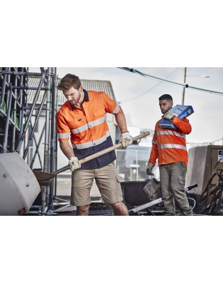Mens Rugged Cooling Taped Hi Vis Spliced S/S Shirt